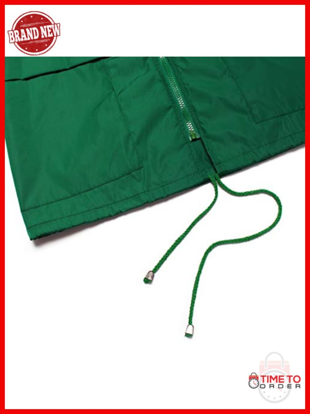 Waterproof Rain Jacket Hooded Lightweight Windbreaker with Pockets - Picture 5 of 6